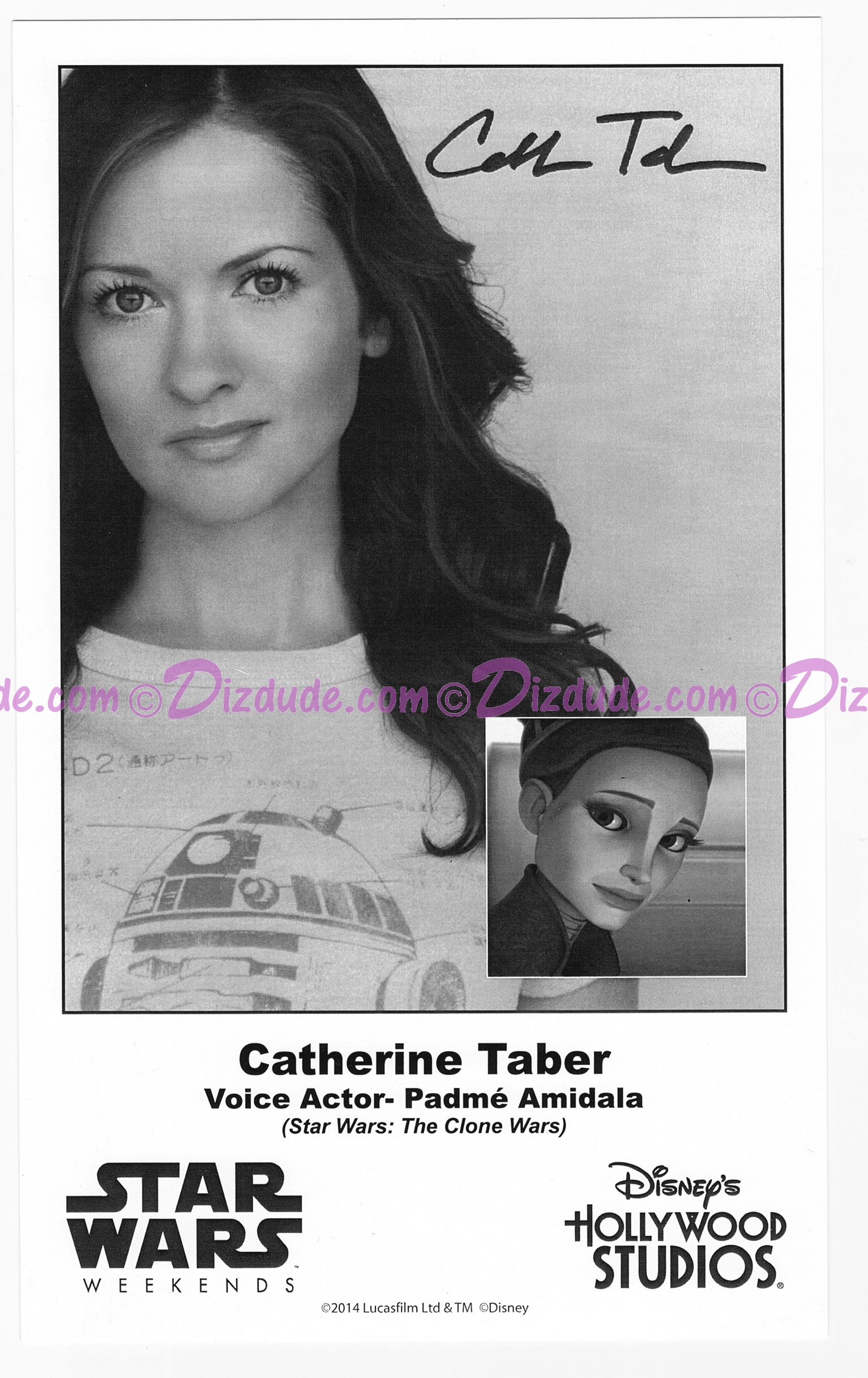 Catherine Taber the voice of Padme Amidala Presigned Official Star Wars Weekends 2014 Celebrity Collector Photo