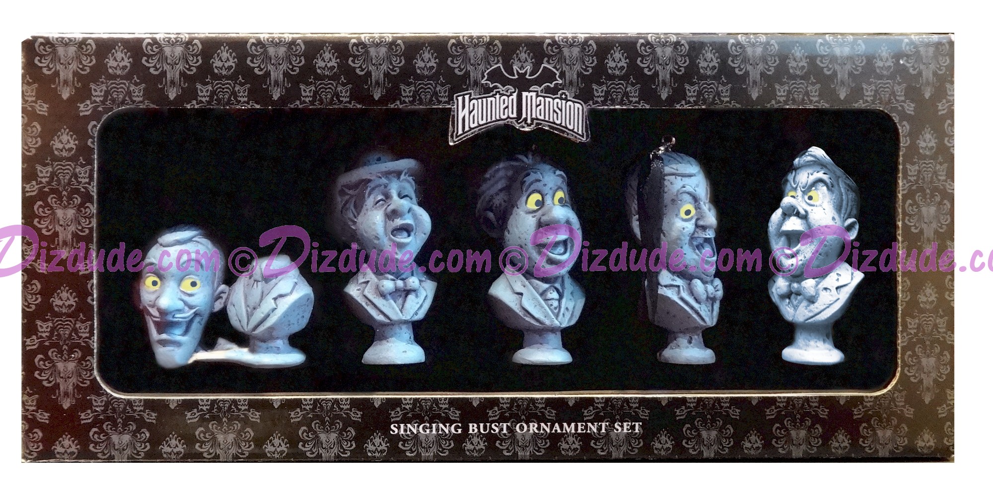 Disney Haunted Mansion Singing Ghosts Busts 5 piece Ornament Set