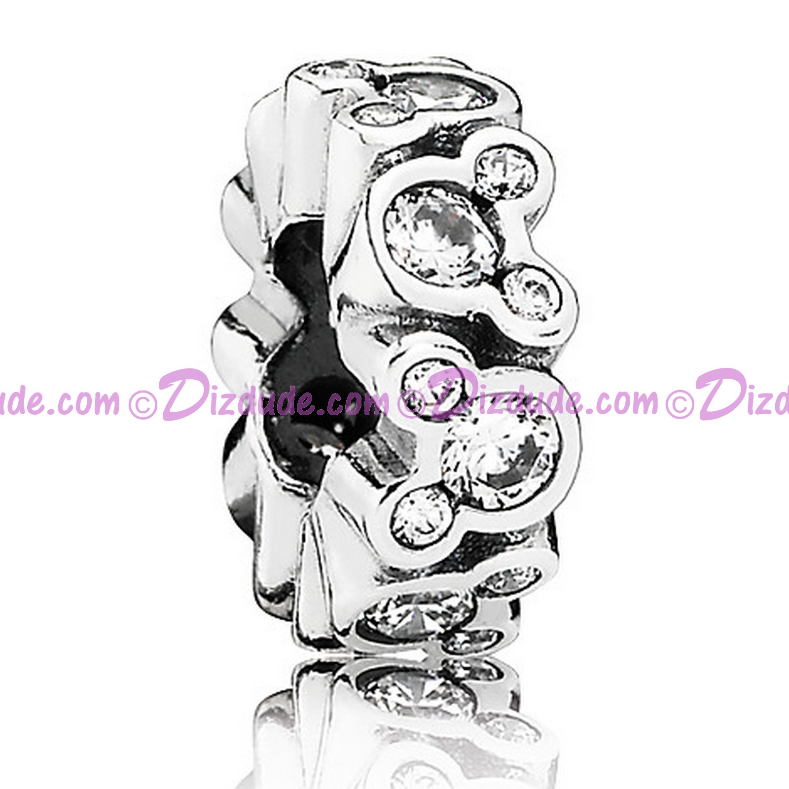 Disney Pandora "Mickey All Around" Sterling Silver Spacer Charm with Cubic Zirconias