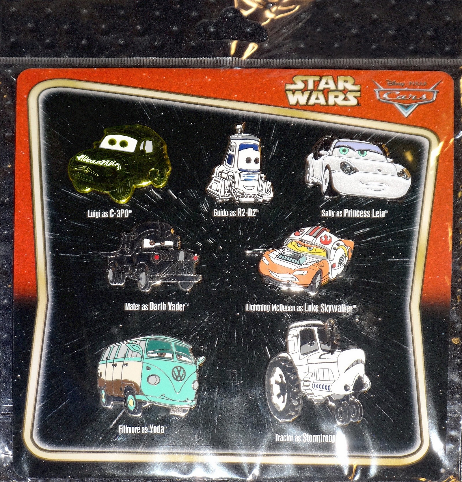Disney Pixar "Cars" as "Star Wars" Characters 7 Pin Set
