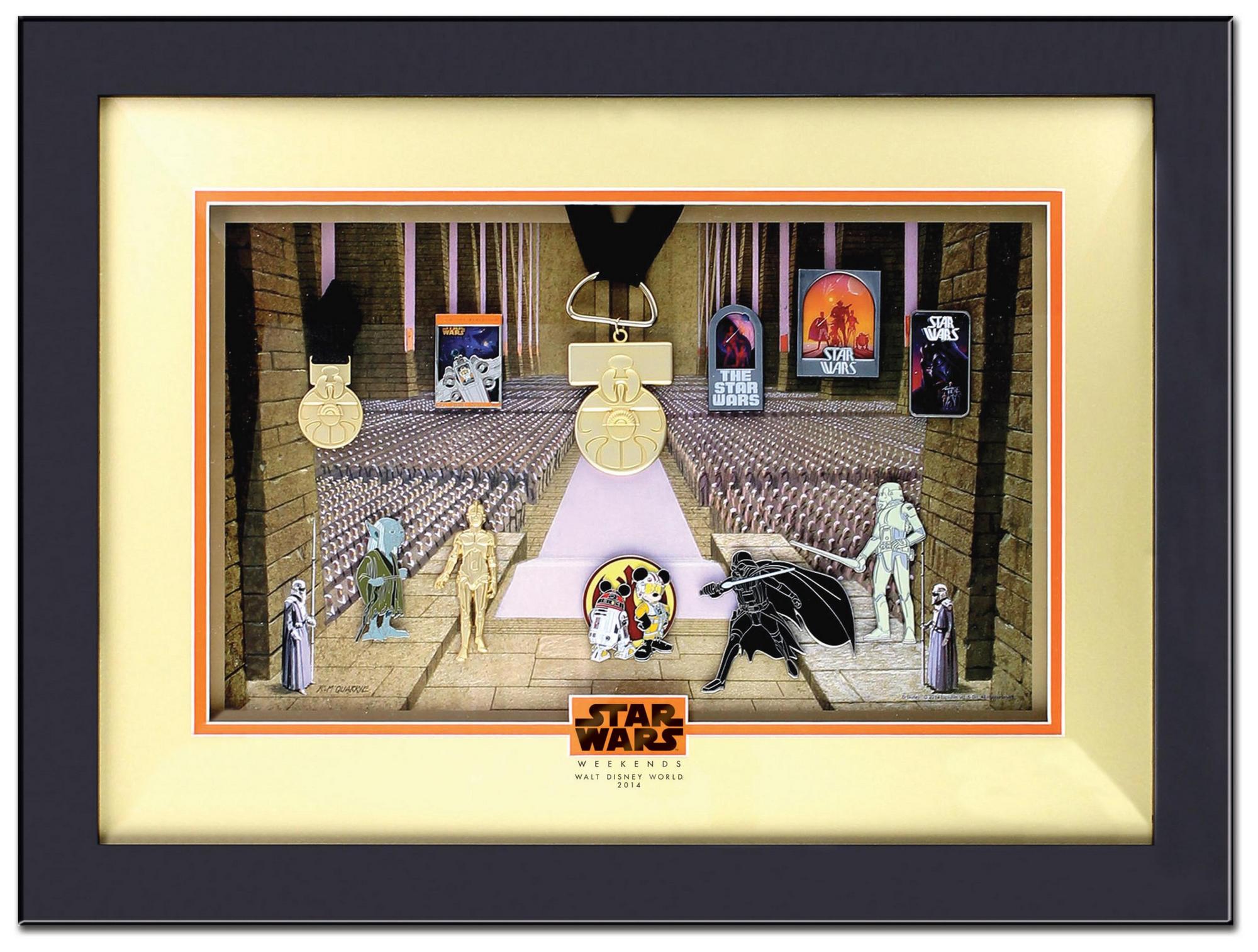Framed Pin Set with Completer Pins LE 200 ~ Star Wars Weekends 2014