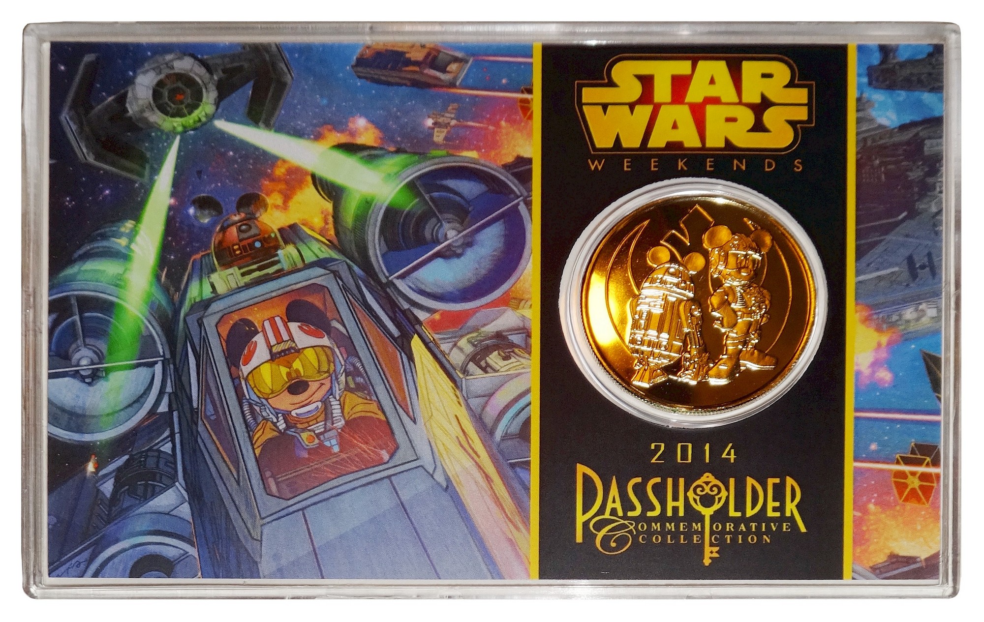Star Wars Weekends 2014 Gold Plated Individually Numbered Passholder Coin