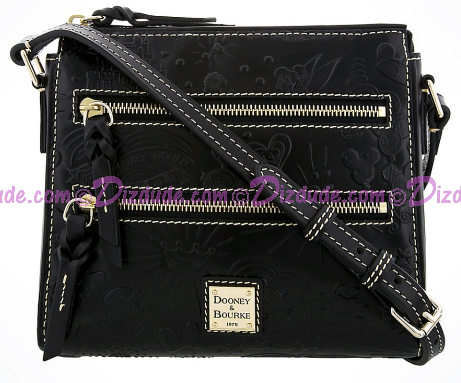 Dooney & Bourke Black Leather Sketch Slim Cross Body Bag