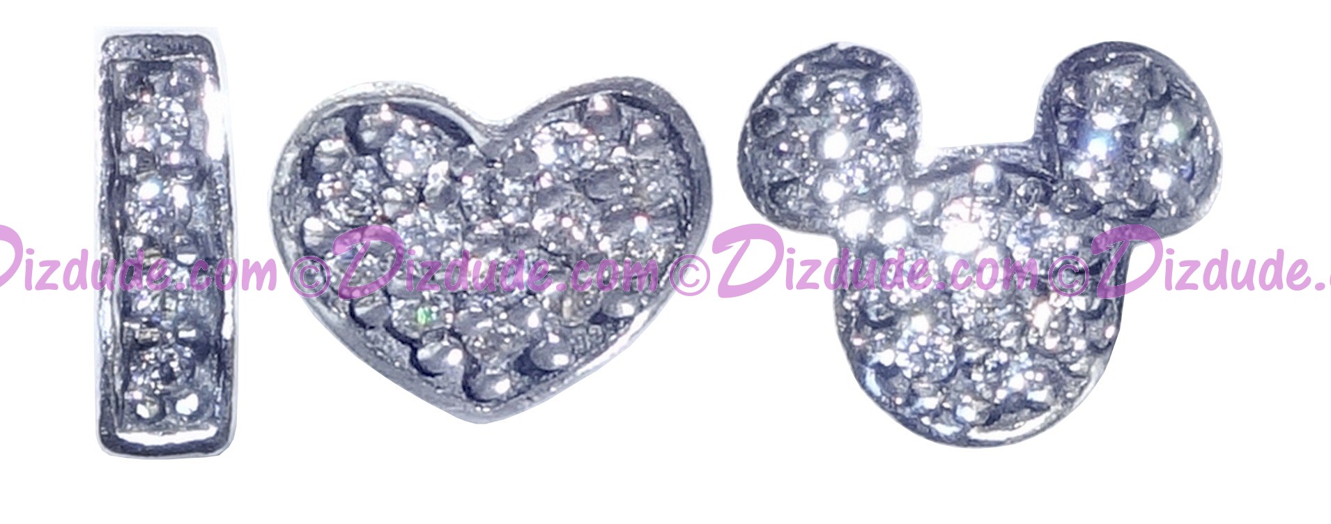(SOLD OUT) Disney Pandora I Love Mickey Sterling Silver Charm with Cubic Zirconias - Disney World Parks Exclusive