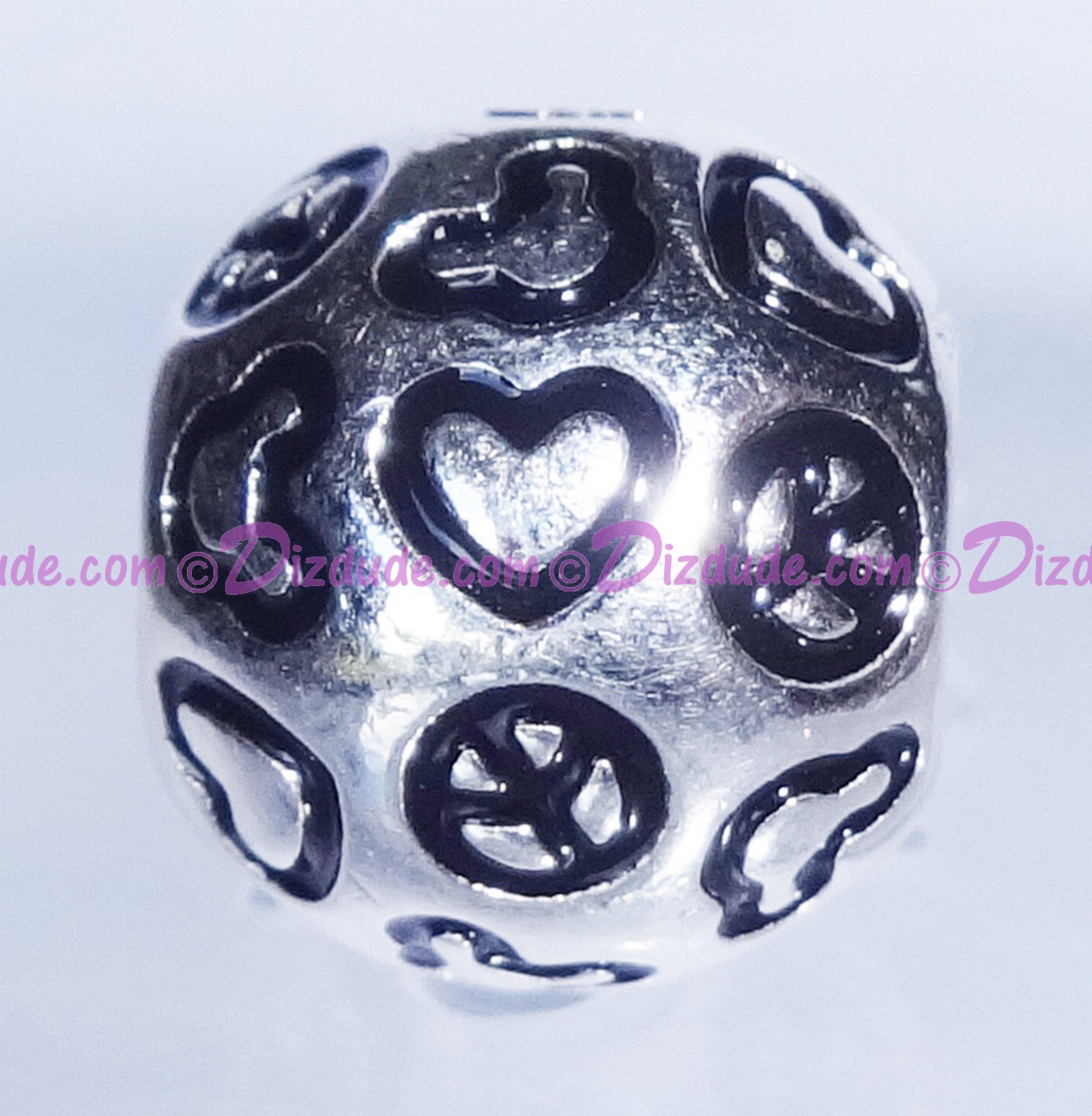 (SOLD OUT) Disney Pandora Peace, Love & Mickey Sterling Silver Charm - Disney World Parks Exclusive