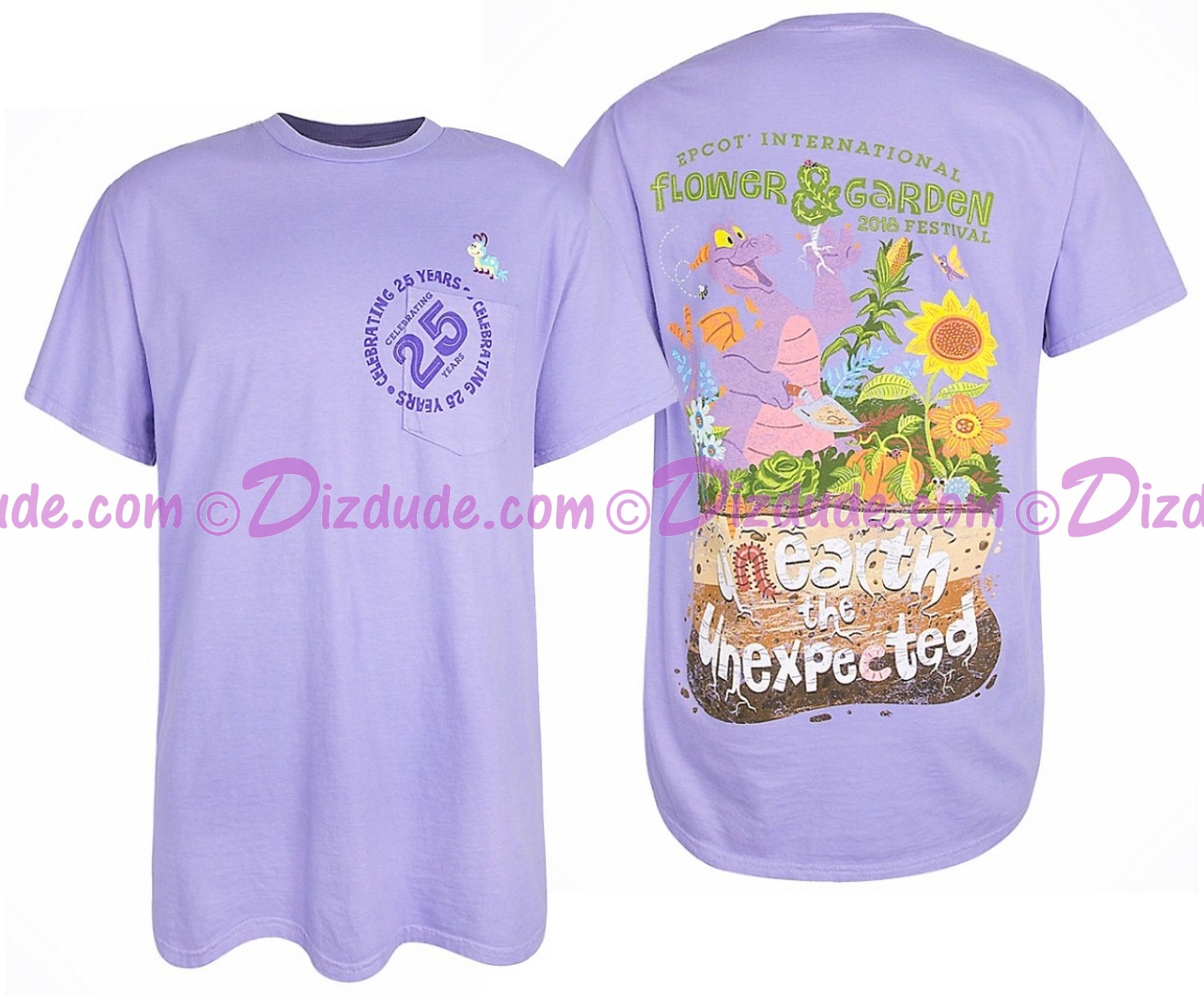 (SOLD OUT) Figment Celebrating 25 Years of Disney Epcot International Flower & Garden Festival 2018 Adult T-shirt (Tee, Tshirt or T shirt)