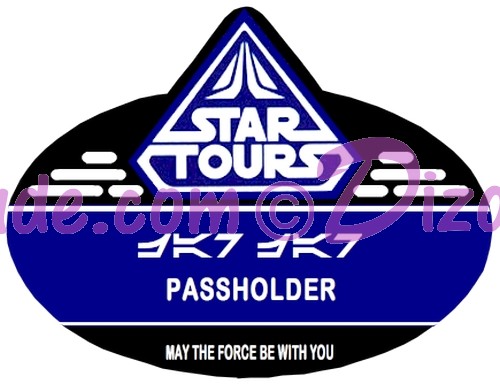 Custom engraved Star Tours Passholder Cast Member Name Tag with your name in Star Wars Aurebesh - Disney World Theme Park Exclusive © Dizdude.com