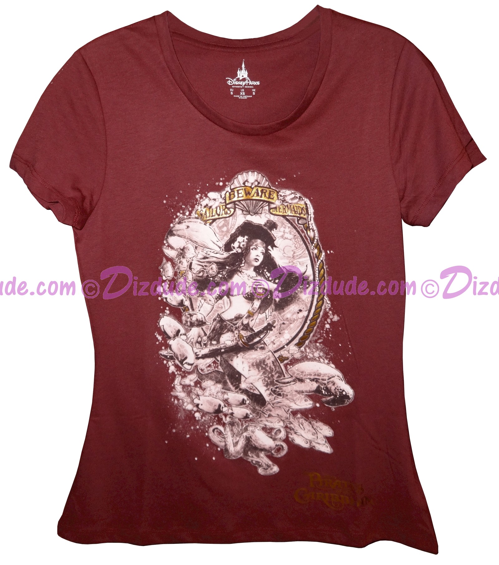 (SOLD OUT) Pirates of The Caribbean Sailors Beware Mermaid Junior / Teen T-shirt (Tee, Tshirt or T shirt)