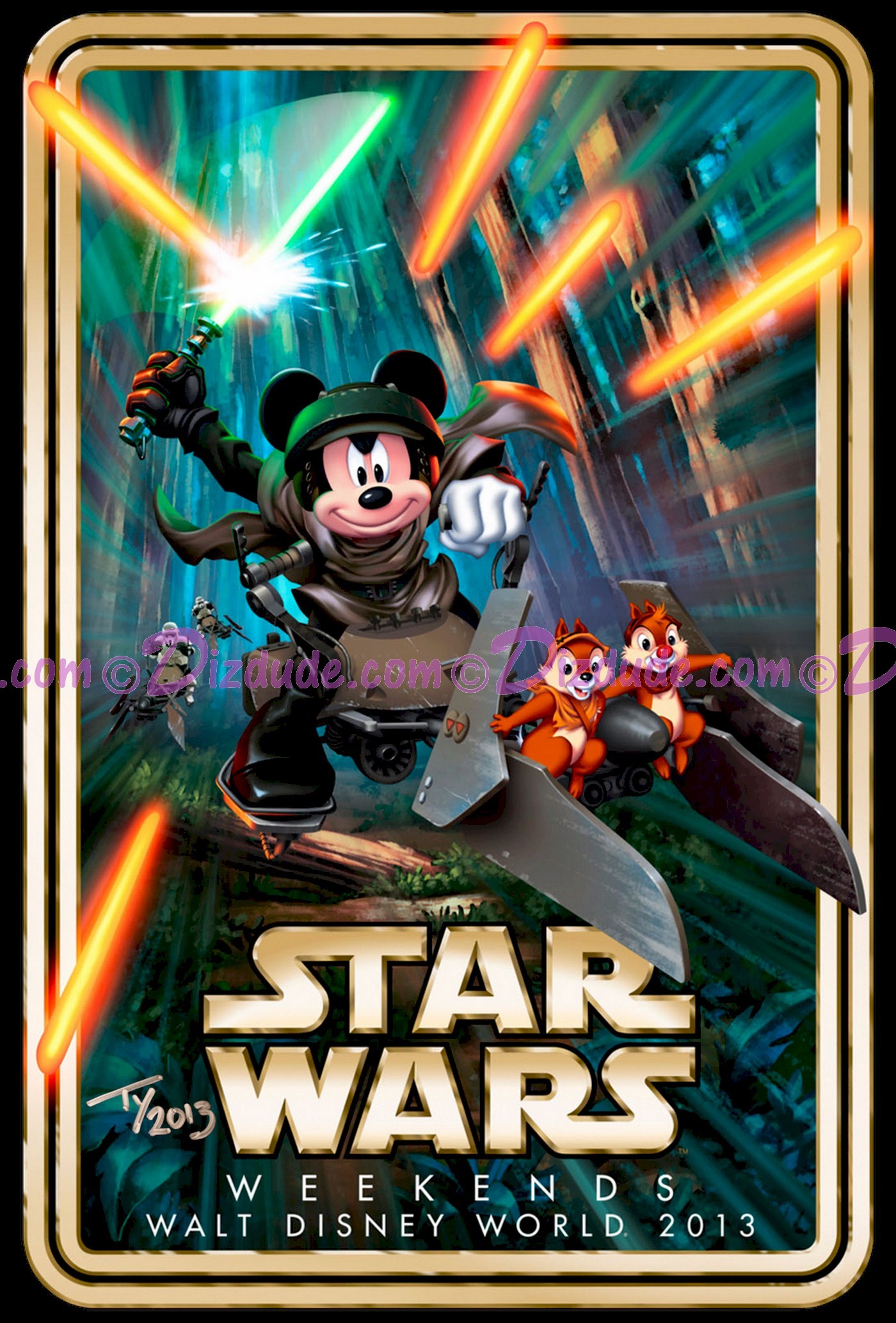 Autographed Exclusive Star Wars Weekends 2013 Event Logo Poster by Disney Artists Tyler Dumas © Dizdude.com