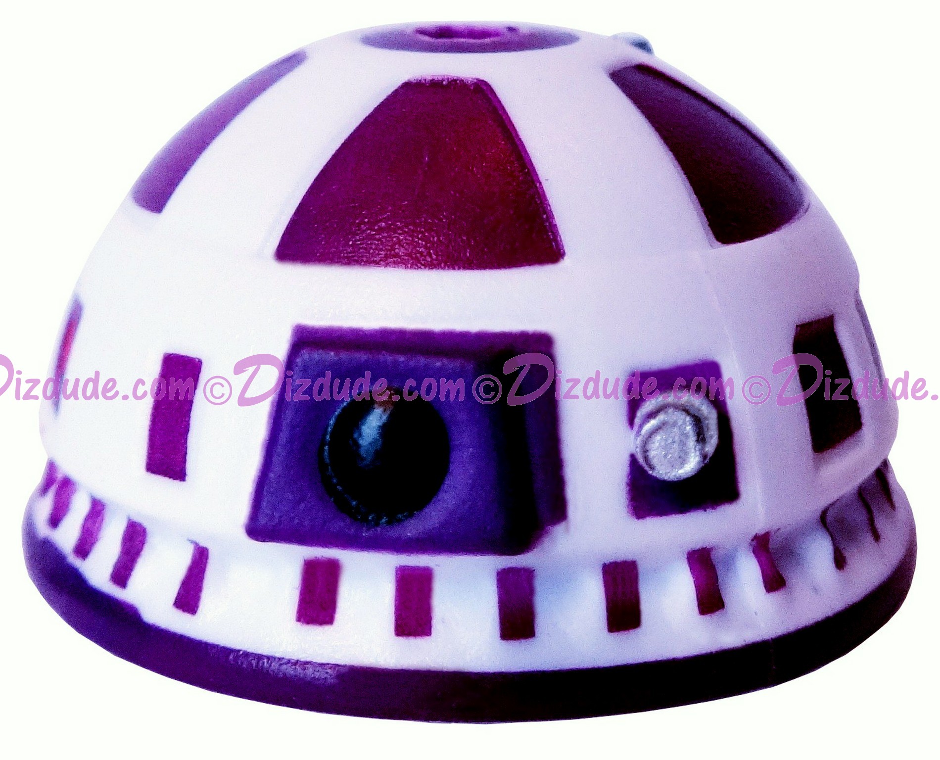 R9 White & Purple Astromech Droid Dome ~ Series 2 from Disney Star Wars Build-A-Droid Factory © Dizdude.com