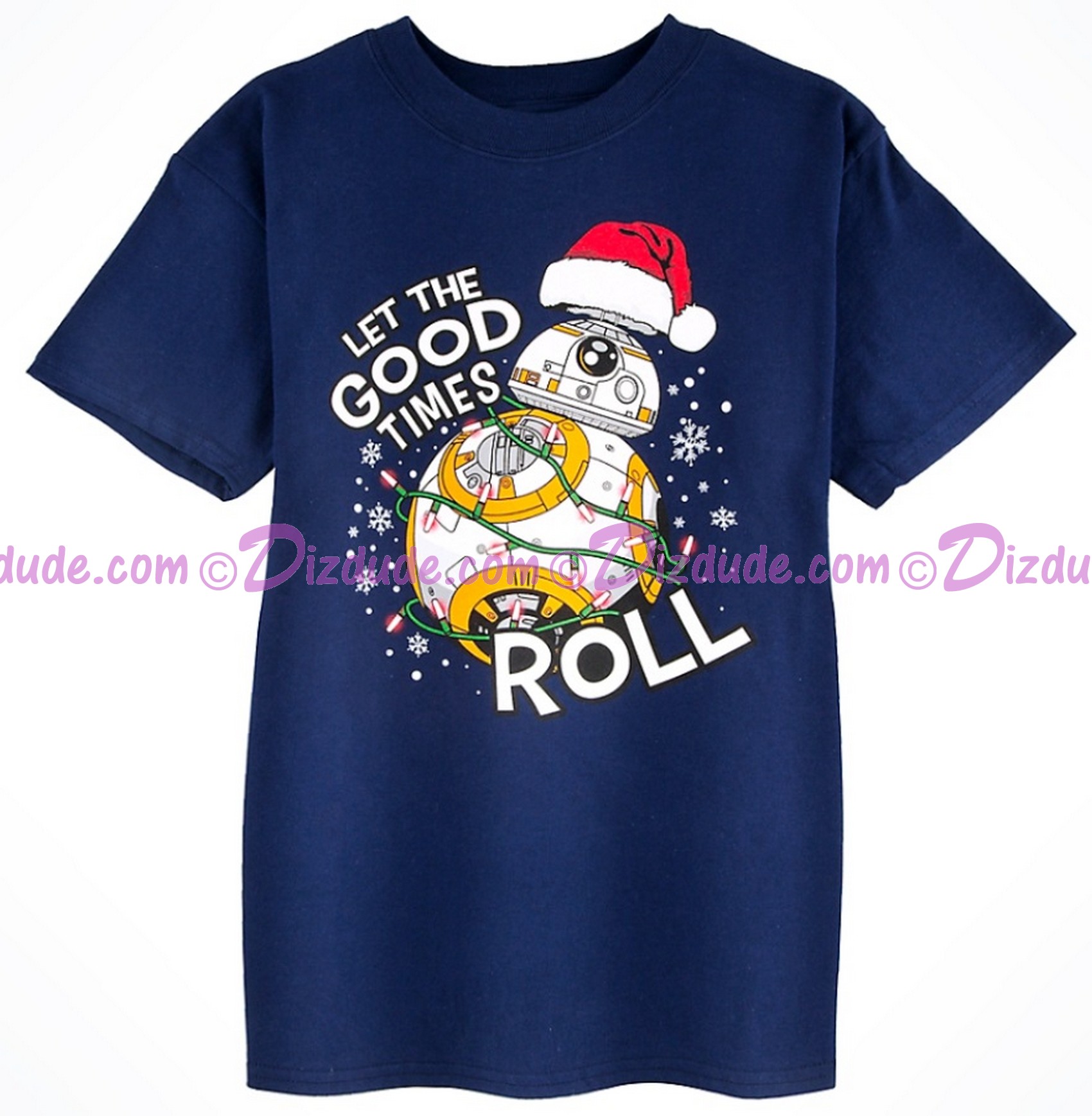 BB-8 Let The Good Times Roll Christmas Holiday Youth T-Shirt (Tshirt, T shirt or Tee) Disney Star Wars © Dizdude.com
