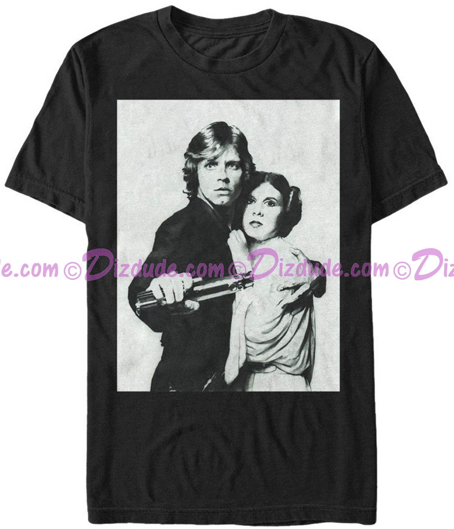 Star Wars Luke and Leia Grayscale Adult T-Shirt (Tshirt, T shirt or Tee) © Dizdude.com
