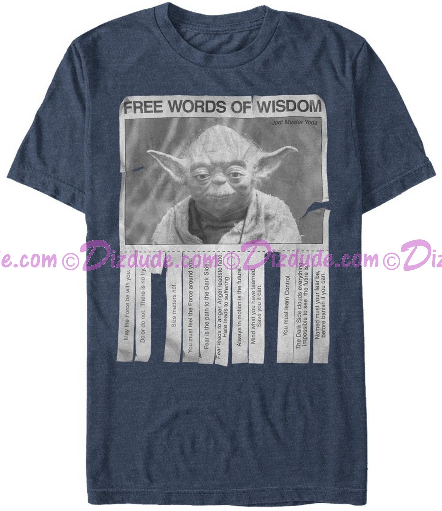 Star Wars Yoda - Words Of Wisdom Adult T-Shirt (Tshirt, T shirt or Tee) © Dizdude.com