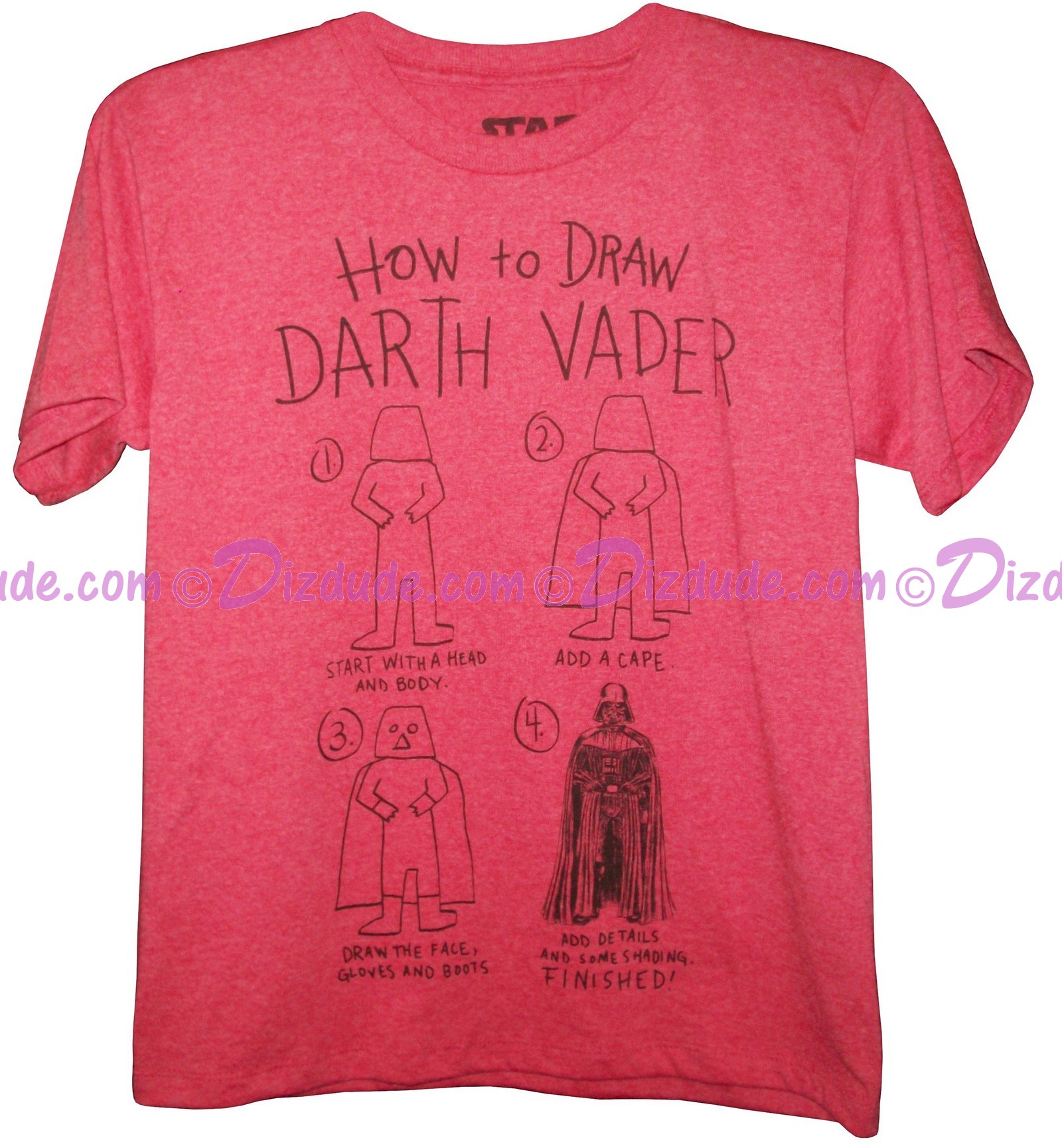 Disney Star Wars How To Draw Darth Vader Youth T-Shirt (Tshirt, T shirt or Tee) © Dizdude.com