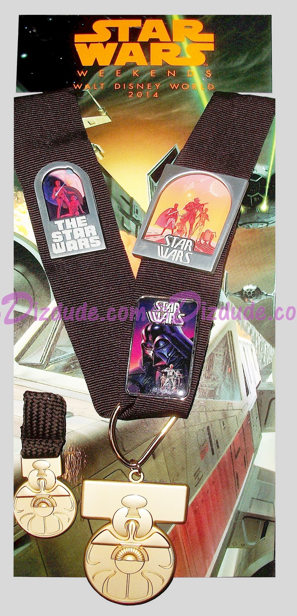 Lanyard Medal Set with Medal of Yarvin Completer Pin Limited Edition 500 ~ Disney Star Wars Weekends 2014 © Dizdude.com