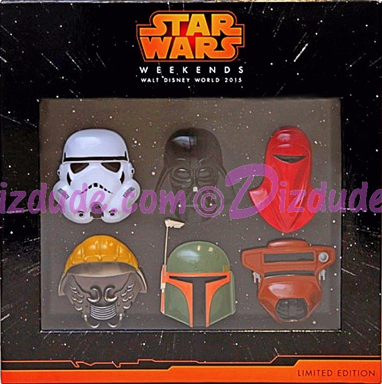 3D Helmet Pin Set Limited Edition 1000 - Disney Star Wars Weekends 2015 Event © Dizdude.com