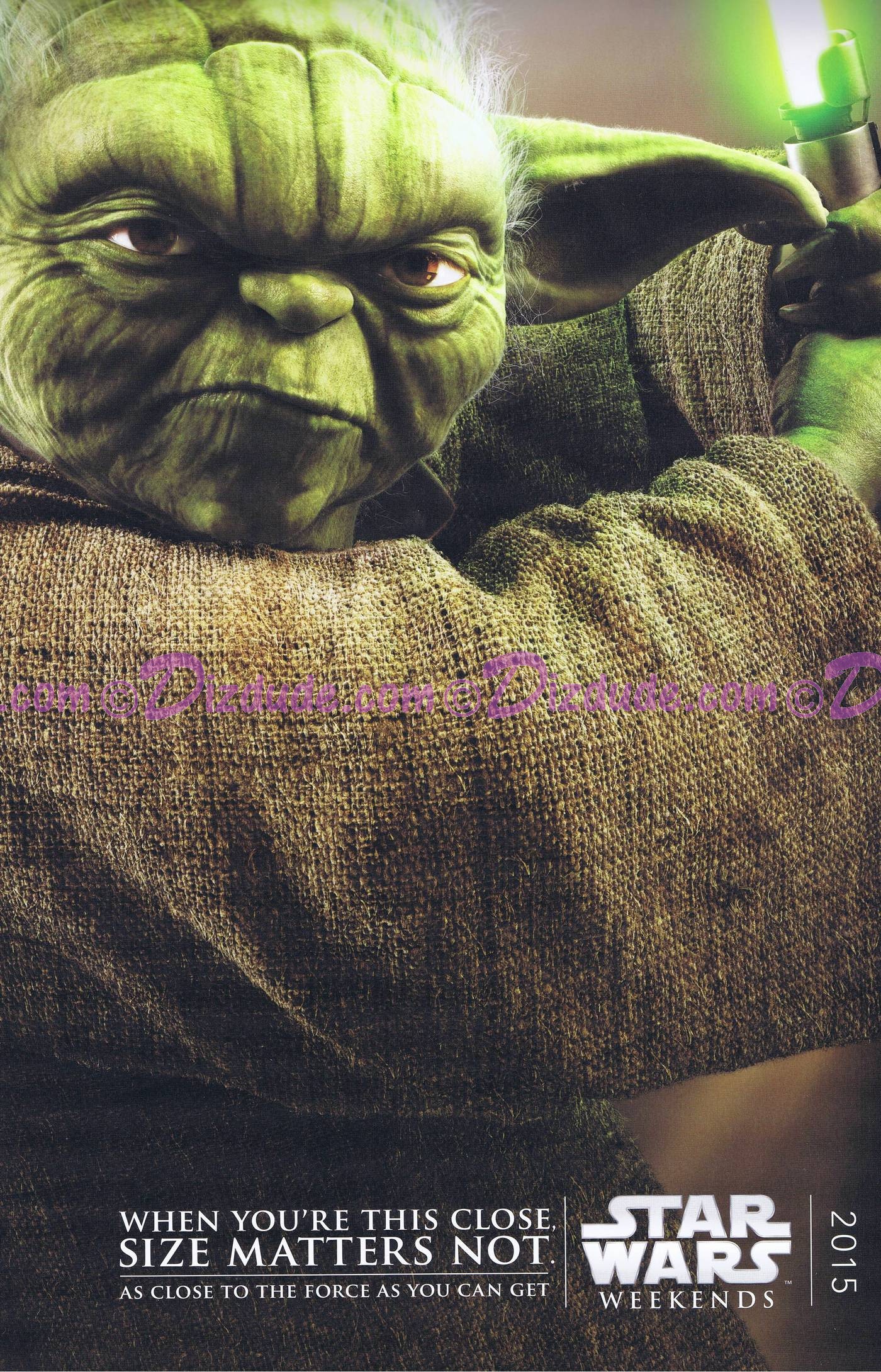 Disney Star Wars Weekends 2015 Week 1 Yoda Passholder Poster Event Exclusive © Dizdude.com