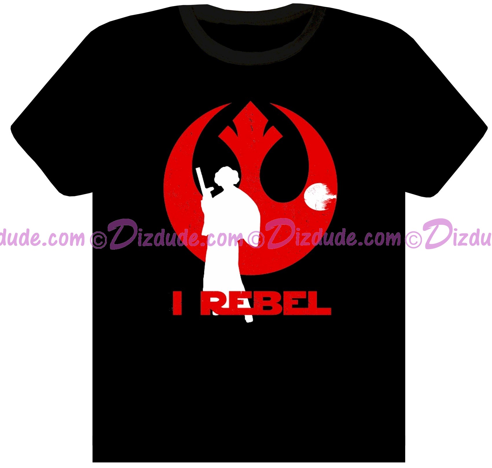 Star Wars Rogue One I Rebel with Princess Leia ~ Fantasy T-shirt (Tshirt, T shirt or Tee) © Dizdude.com