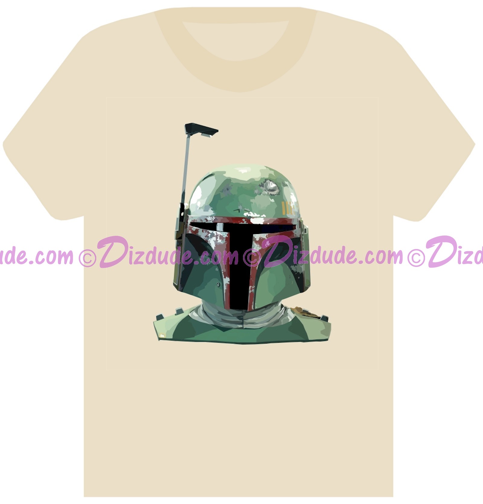 Star Wars Boba Fett Dented Helmet ~ Fantasy T-shirt (Tshirt, T shirt or Tee) © Dizdude.com