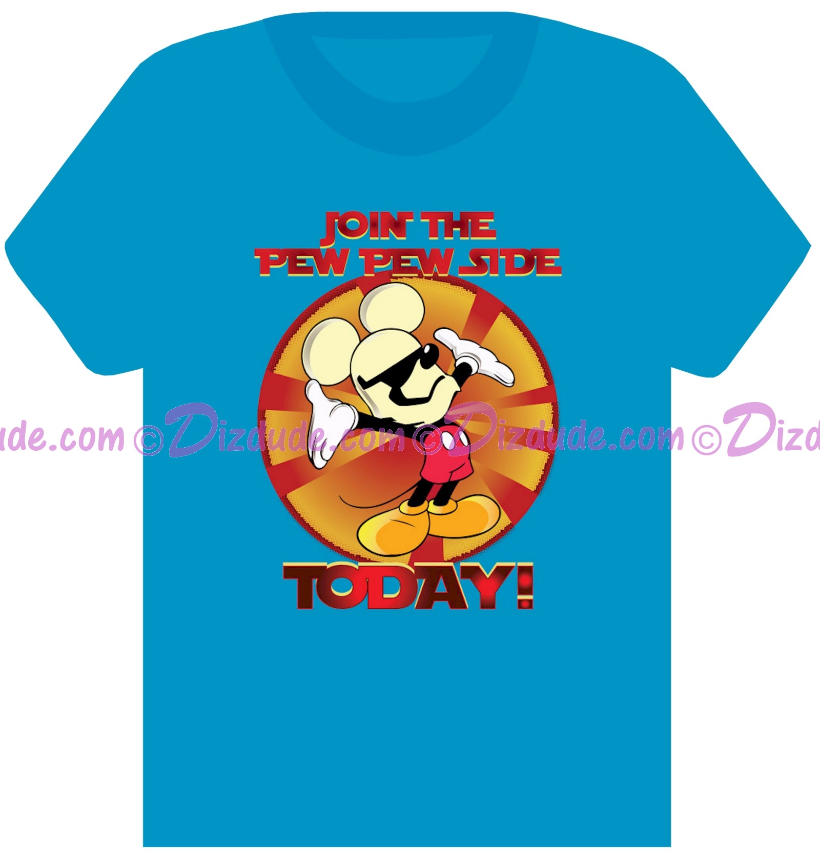 Star Wars Mickey Mouse Join The Pew Pew Side Today!  Fantasy Youth/ Kids T-shirt (Tshirt, T shirt or Tee) © Dizdude.com
