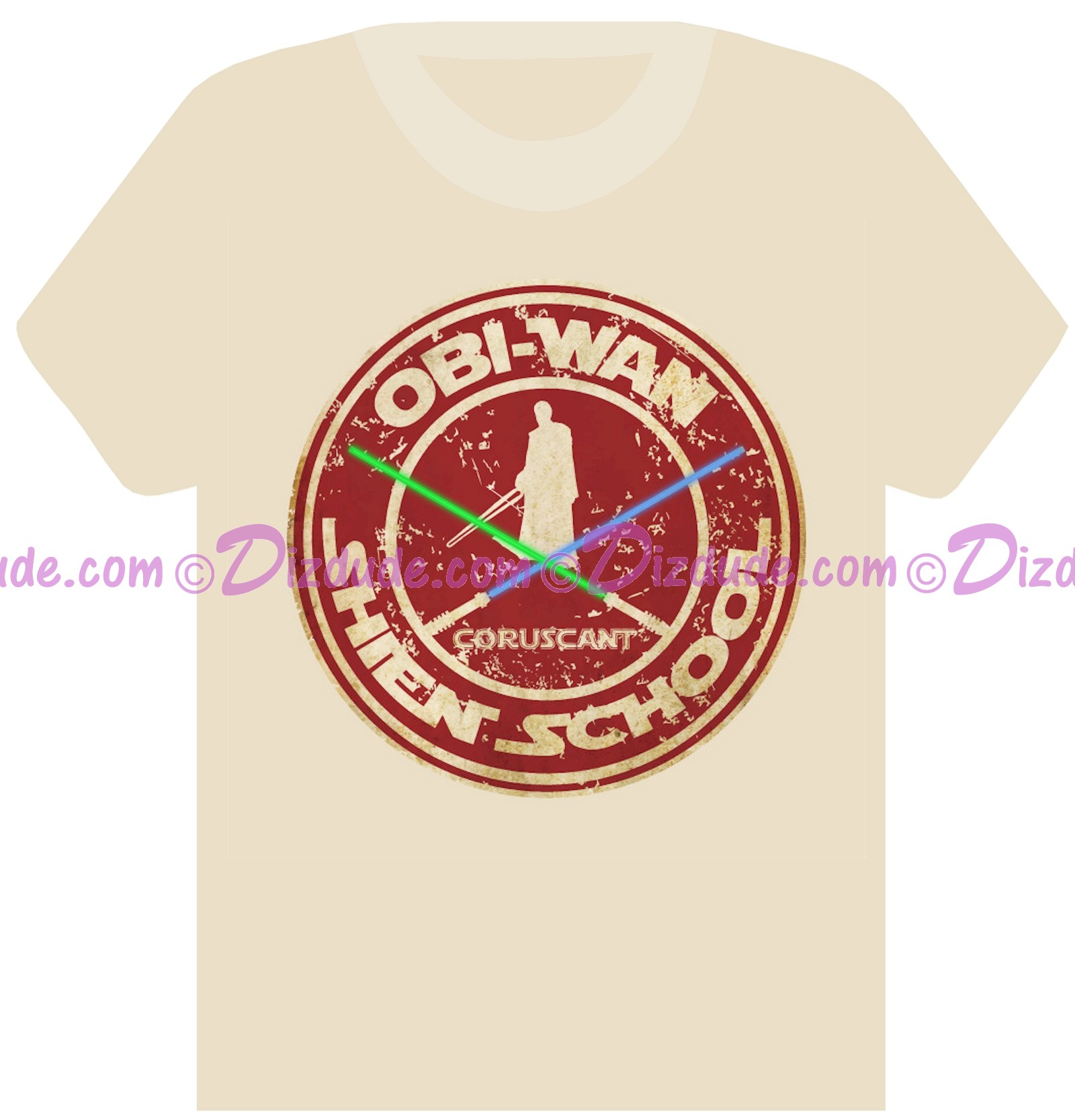 Star Wars Coruscant Shien School with Jedi Master Obi-Wan Kenobi ~ Fantasy T-shirt (Tshirt, T shirt or Tee) © Dizdude.com