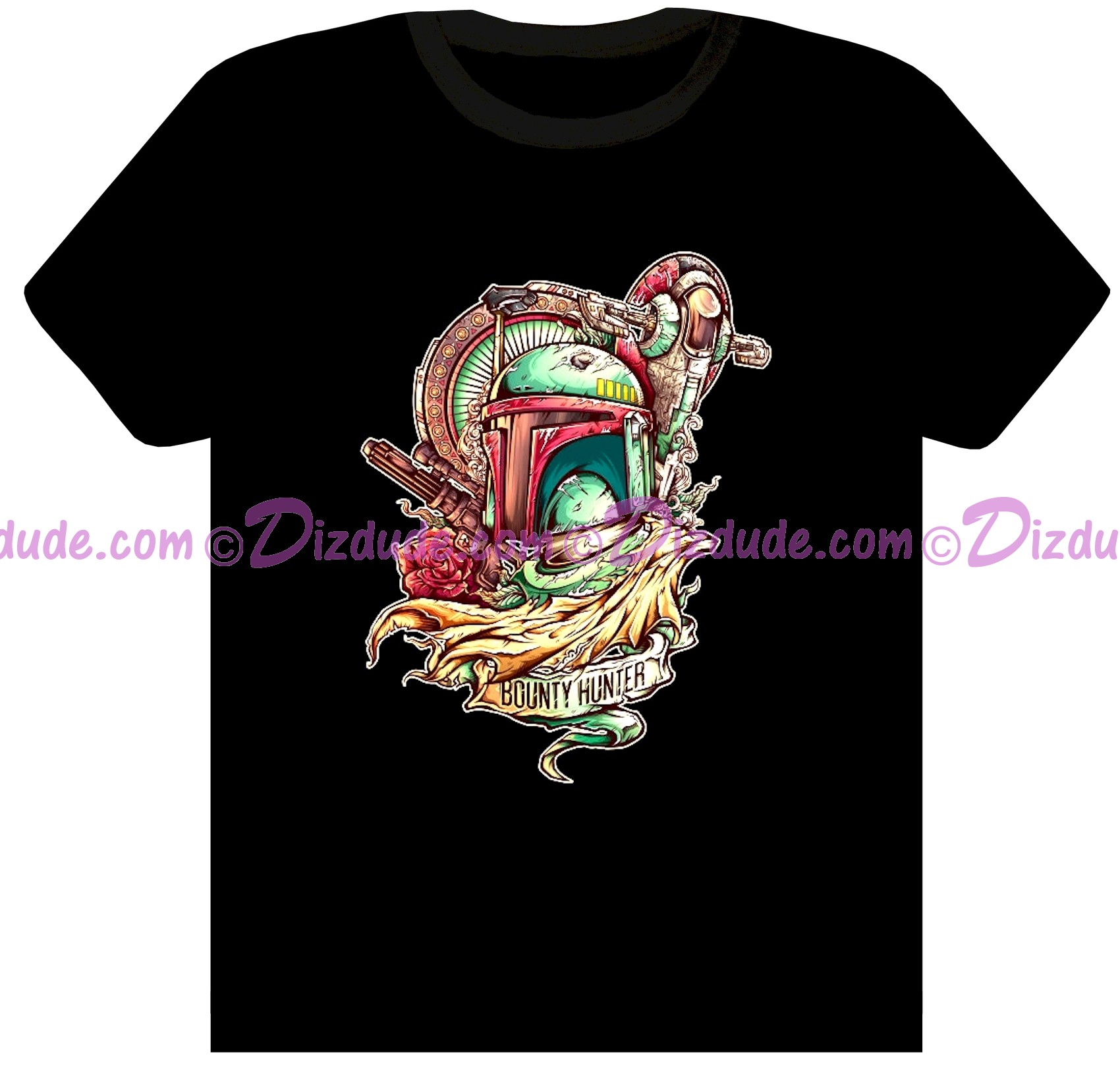 Star Wars Bounty Hunter Boba Fett Tattoo Style ~ Fantasy T-shirt (Tshirt, T shirt or Tee) © Dizdude.com