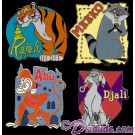 Walt Disney World Cast Lanyard Series 2 ~ Complete Set of 4 pins Pets of Stars Rajah, Djali, Abu & Meeko