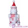 White & Red R5-D4 with Santa Hat Astromech Droid ~ Series 2 Disney Star Wars Build-A-Droid Factory © DIZDUDE.COM